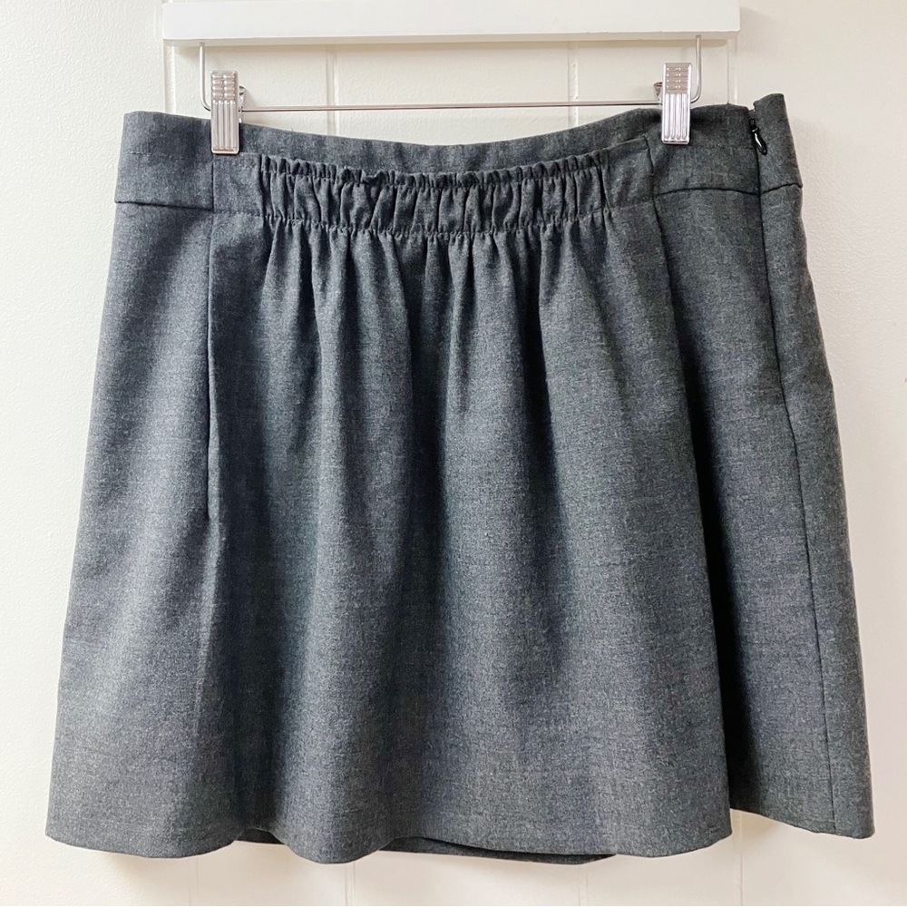 J Crew Wool Blend Pleated Mini Skirt Gray SZ 10 Academia Preppy Schoolgirl